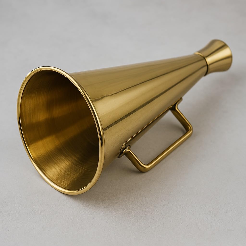ROCKING GIFTS Traditionelles Retro -Nautik -Megaphon in hellem Messing - Call Horn Henley 33 cm, Spr