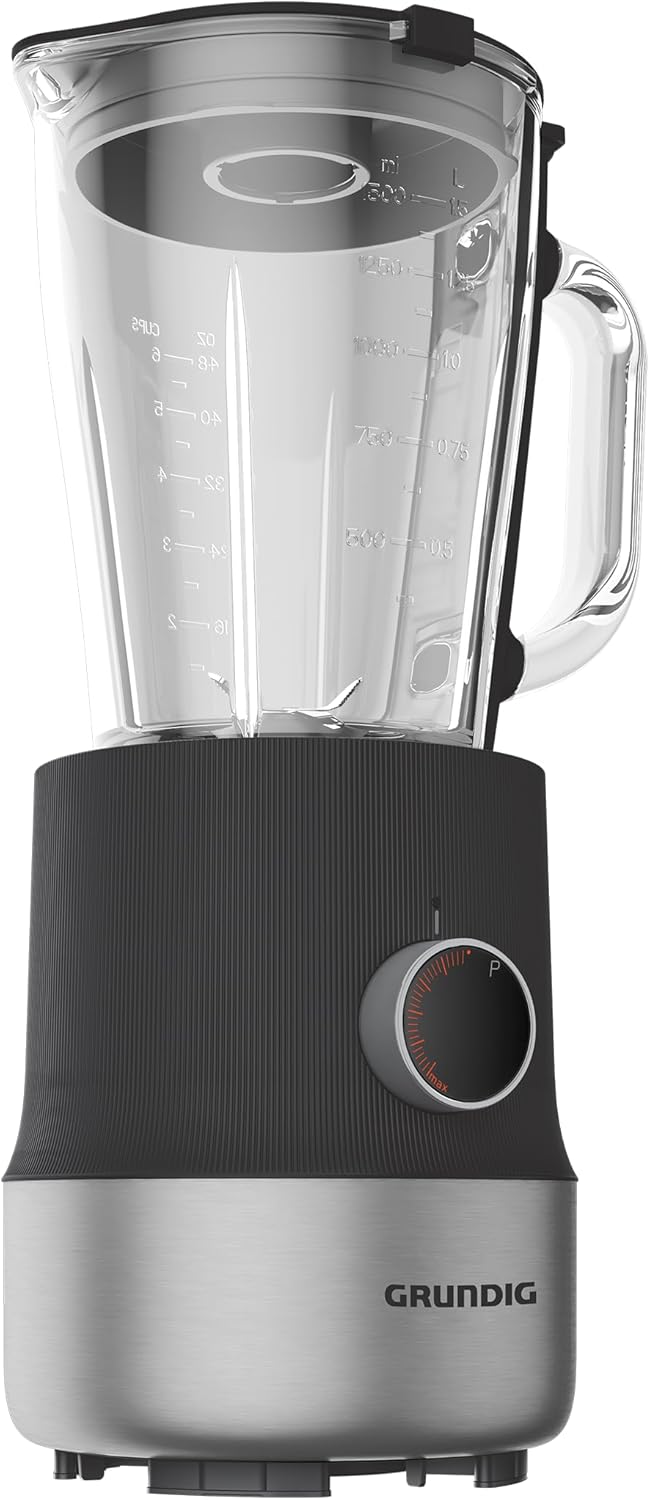 Grundig SM 6430 Standmixer, 1,5 L Glasbehälter, 800 Watt, 4 Edelstahlklingen, 5 Geschwindigkeitsstuf