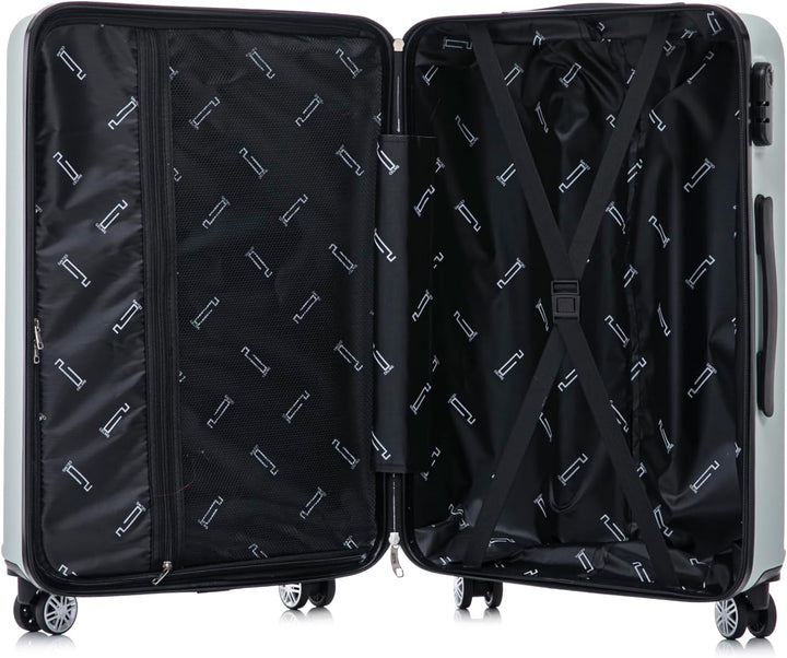 CELIMS - Grosser Reisekoffer mit Kosmetikkoffer 30 cm, Hartschale mit 4 Rollen, leicht, Aufgabegepäc