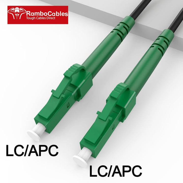 RamboCables 10M Gepanzerte Glasfaser-Kabel LC/APC auf LC/APC, Simplex Singlemode Gepanzerte Glasfase