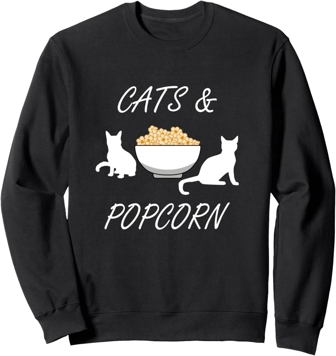 Katzen und Popcorn Filme Kitty Lustiger Spruch Sweatshirt