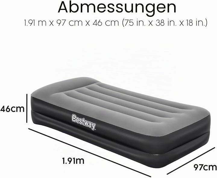 Bestway 67401-5 Einzelmatratze 191x97x46 cm mit integrierter Pumpe