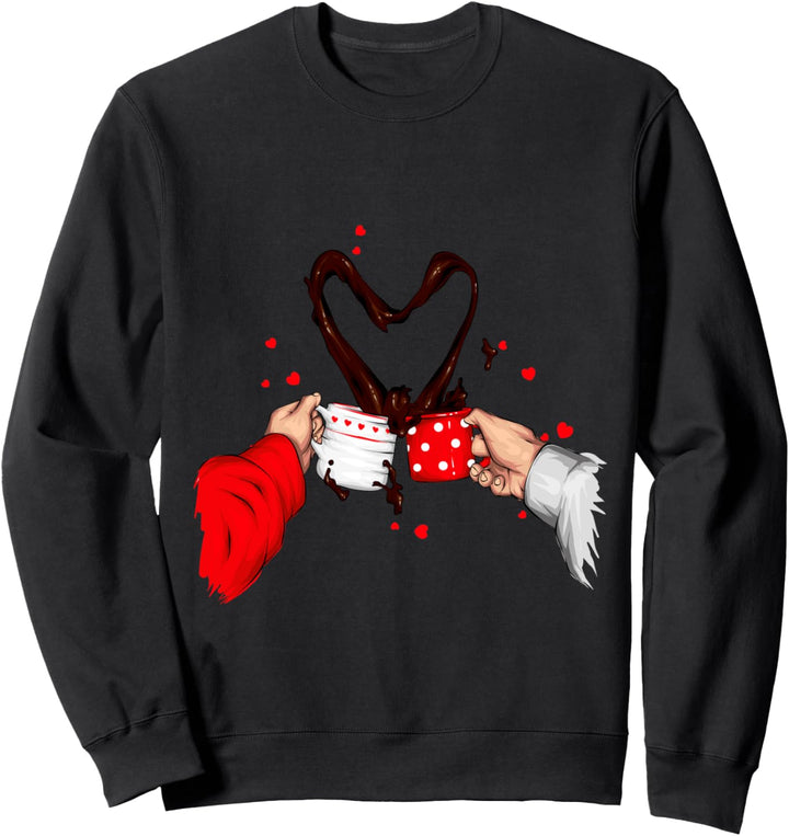 Zwei Tassen Kaffee - Form Herz Sweatshirt