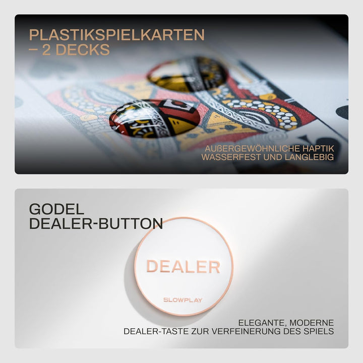 SLOWPLAY Godel 14g Ton Pokerchips-Set für Texas Hold’em, 300 STK [ohne Werte] Verfügt über einen hoc
