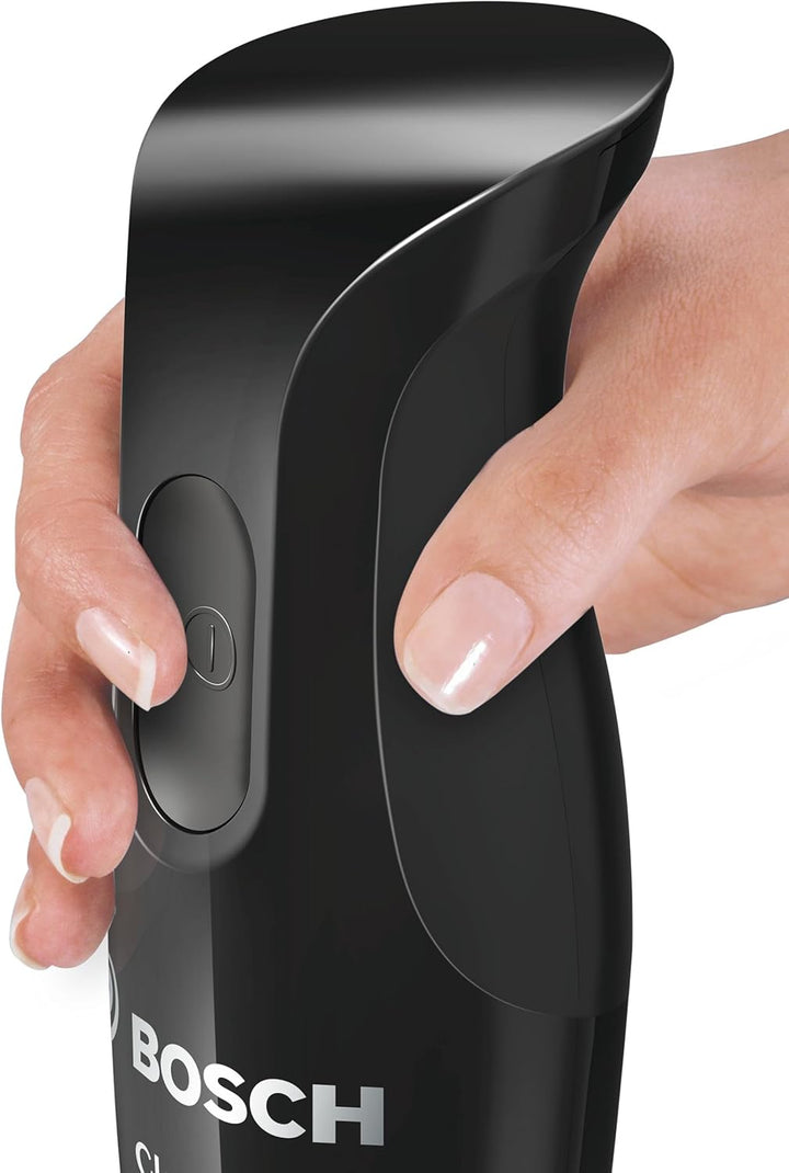 Bosch MSM2610B Handmixer CleverMixx mit vier Klingen, 600 W, schwarz / grau Mixer und Hackbrett Únic