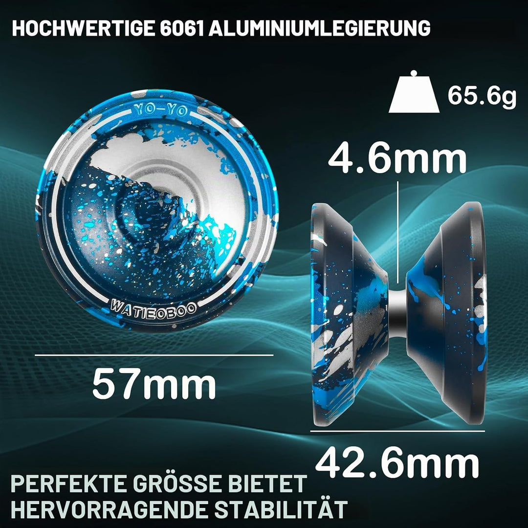 WATIEOBOO Profi-JoJo aus Metall, Nicht reagierendes JoJo für Erwachsene, professionelles Stunt Jo-Jo