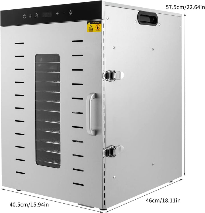 16 Tray Edelstahl Food Dehydrator, Obst Gemüse Konservator Trockner Temp Einstellbare Temperatur von