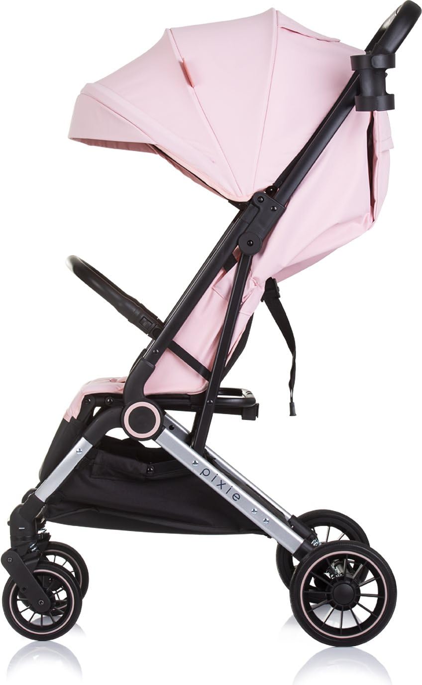 Chipolino Kinderwagen, Buggy Pixie zusammenklappbar Getränkehalter Korb 22 kg, Farbe:pink, pink