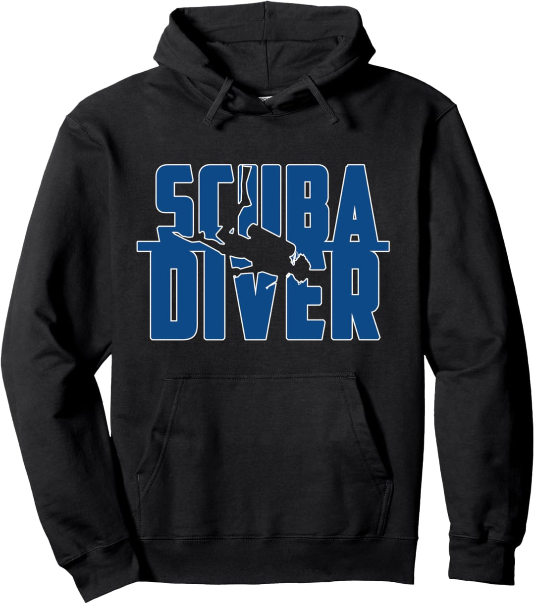 Tauchen Scuba Diver Text Mit Taucher Silhouette Pullover Hoodie