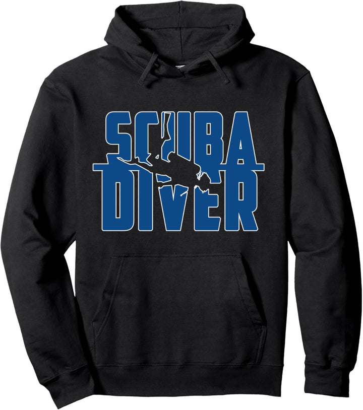 Tauchen Scuba Diver Text Mit Taucher Silhouette Pullover Hoodie