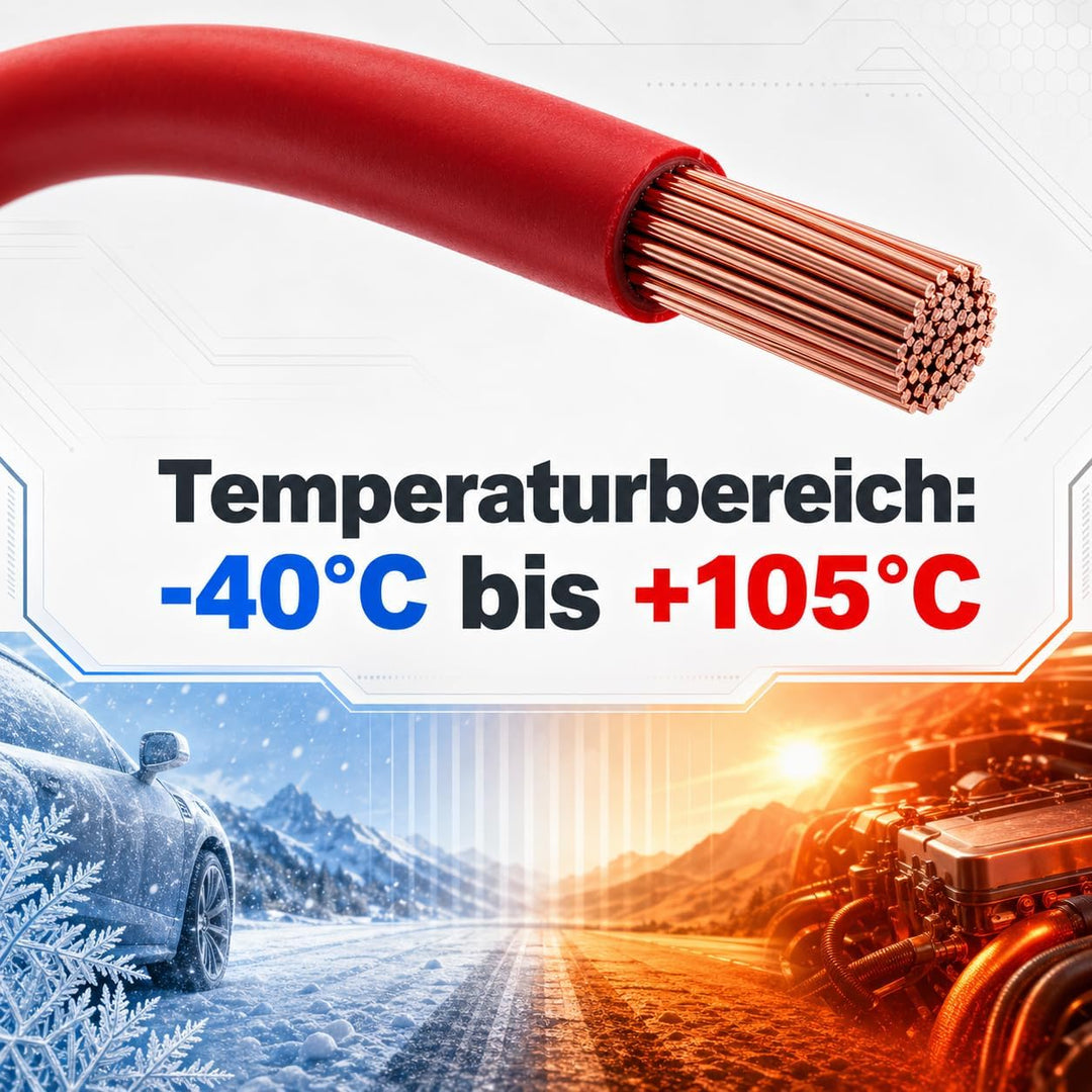 DCSk Fahrzeugleitung - 10mm² - 5m - FLRY B asymmetrisch - 10 mm² - KFZ Kabel Litze - Rot - 10mm2 10m