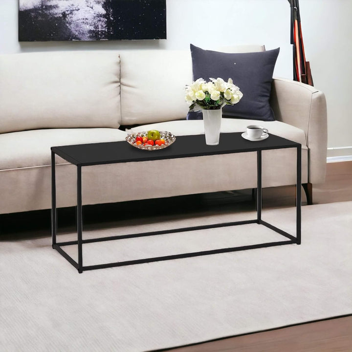 DanDiBo Couchtisch Schwarz Metall Eckig 110x50x40 cm Beistelltisch Wohnzimmer 96470 Tisch Sofatisch