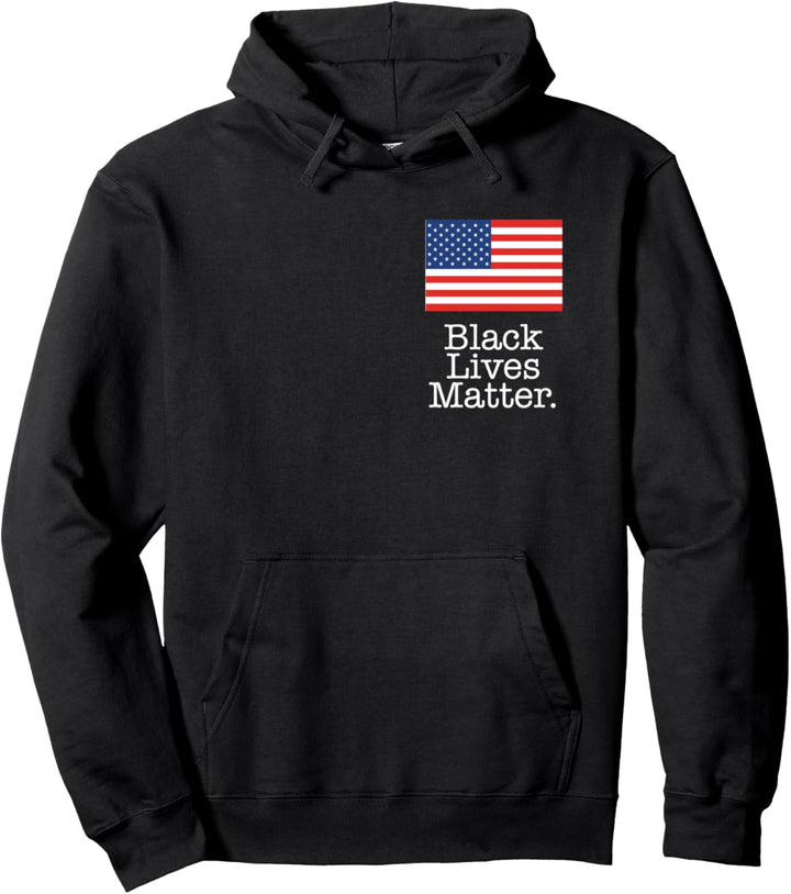 Black Lives Matter with USA American Flag BLM Pullover Hoodie