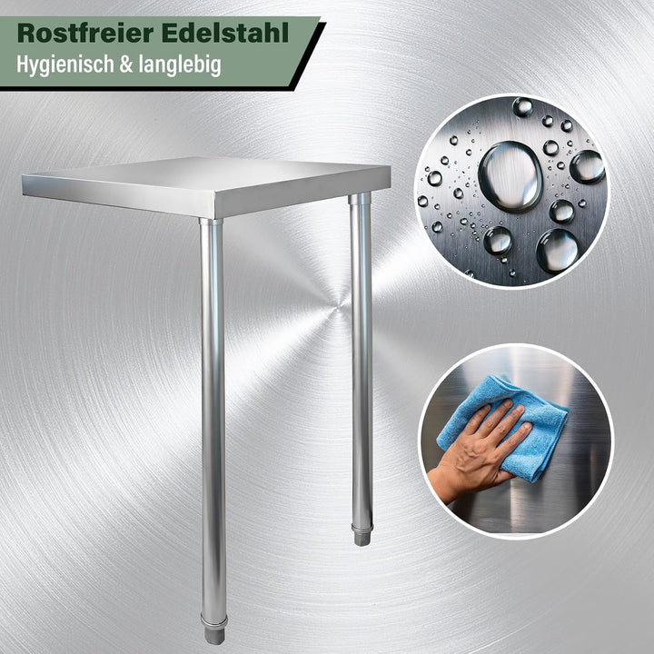 FIXKRAFT Edelstahl-Ecktisch Grill- oder Arbeitstisch Outdoor Gartenküche Regal-Verbindung