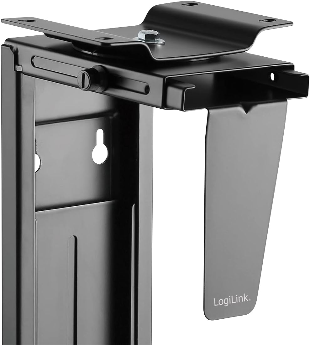 LogiLink EO0005 Einstellbare Untertisch/Wand PC-Halterung 360° drehbar mit variabler Grösseneinstell
