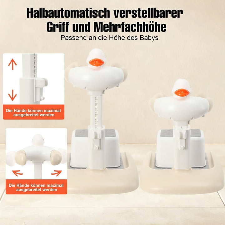 Baby Dusche Ständer, Einstellbarer Badewannenständer mit Duschsitz &amp; AntiRutsch-Basis, Tragbarer Bab