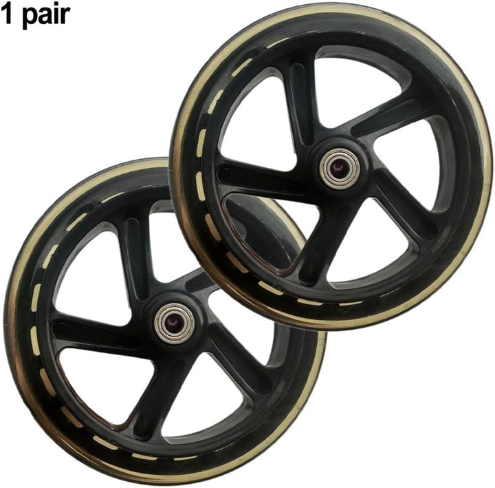 2er-Pack Scooter-Rad, 125mm - 200mm Scooter-Räder mit Lagern für Scooter, Rollschuhe, Trolleys, Loch