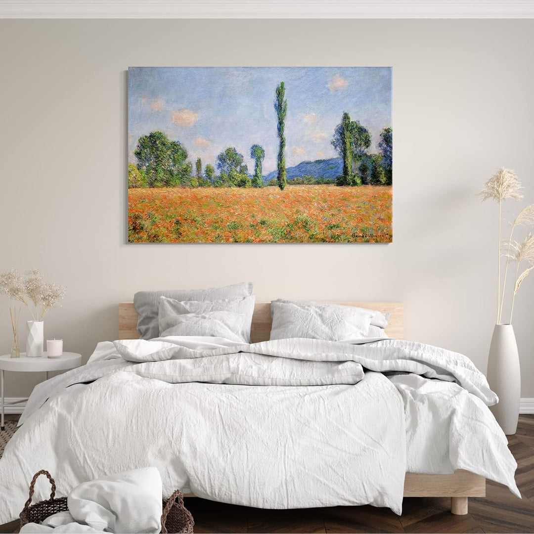 Printed Paintings Leinwand (80x60cm): Claude Monet - Mohnfeld Giverny 80x60 cm, 80x60 cm