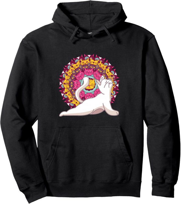 Yoga Chakra Mandala Meditation Yoga Katze Pilates Pullover Hoodie