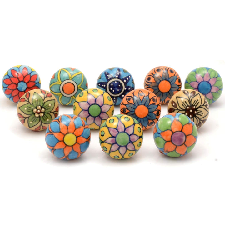 Handgefertigte Keramik-Mehrzweckknöpfe Keramik-Türgriffe im Set-Sortiment (Ceramic Knobs Pack of 12,