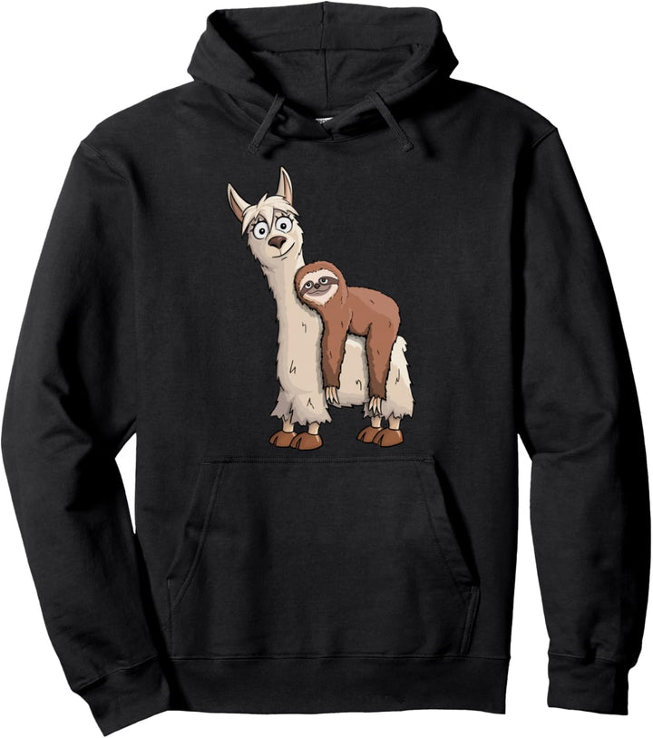 Chill Out Faultier reitet Lama Trendy Alpaka Style Pullover Hoodie