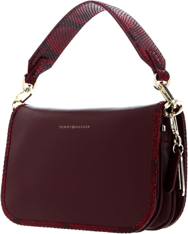 Tommy Hilfiger Leather Statement Crossover Bag Burgundy
