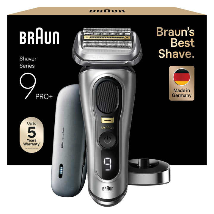 Braun Series 9 Pro+ Rasierer Herren Elektrisch, Elektrorasierer mit 5 Pro Rasierelementen, Langhaars