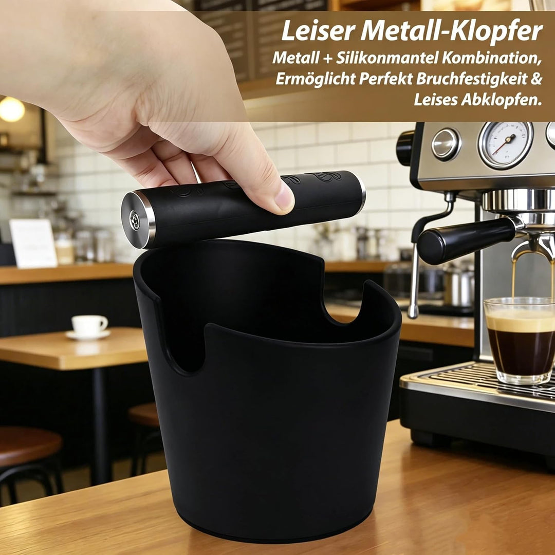 Abklopfbehälter für Siebträger Espresso Abklopfbehälter Knock Box Kaffeesatz Behälter mit Abnehmbare