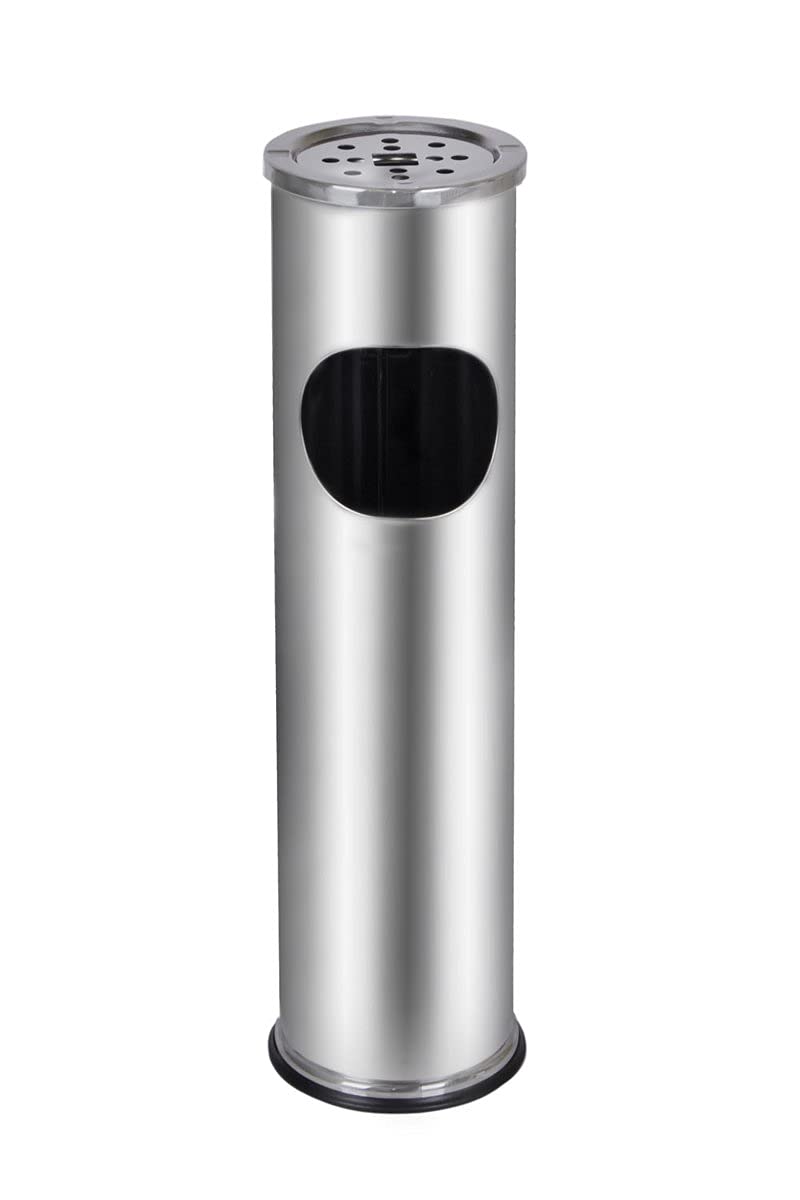 METLEX, Standascher mit Mülleimer (Chromstahl) MX9158 SL Silber, Silber