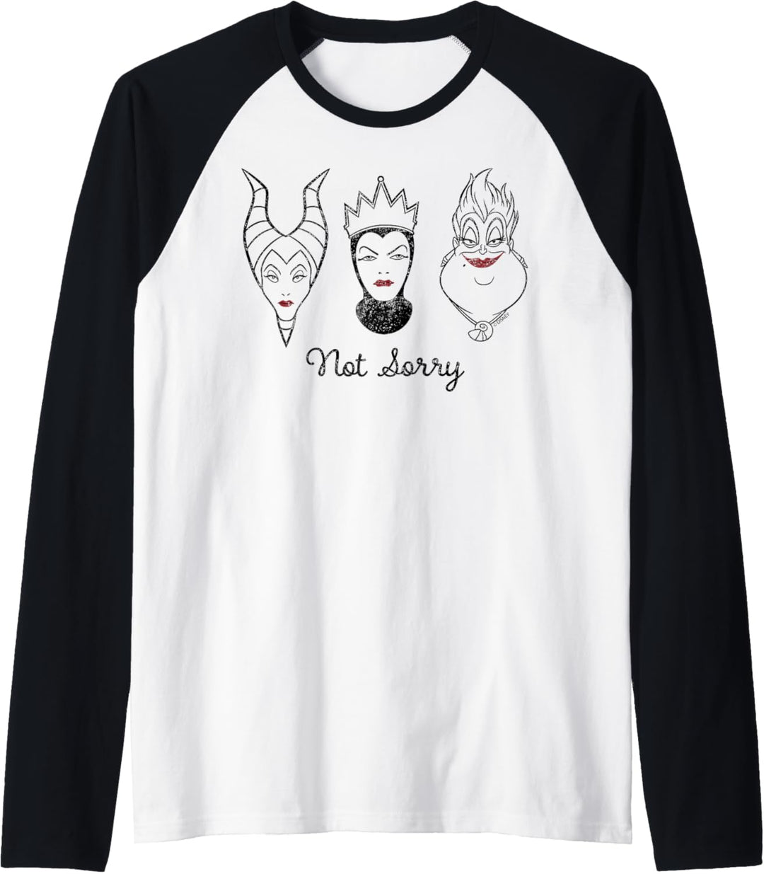 Disney Villains Ursula Maleficent Evil Queen Not Sorry Raglan