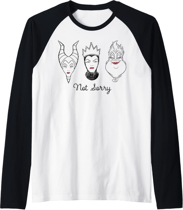 Disney Villains Ursula Maleficent Evil Queen Not Sorry Raglan
