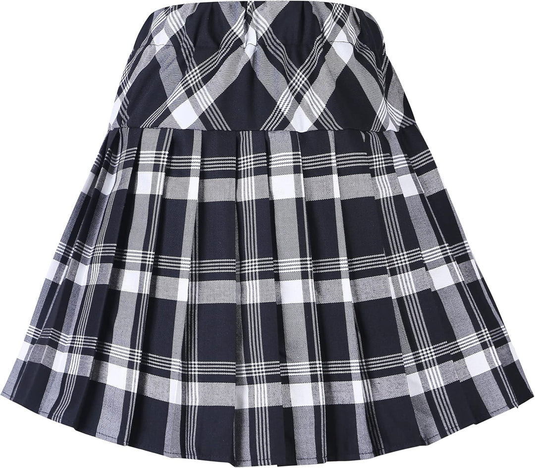 Urbancoco Damen Schulmädchen-Stil Faltenrock Elastische Hohe Taille Minirock M Serie 1 Weiss, M Seri