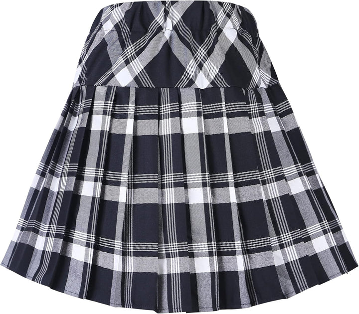 Urbancoco Damen Schulmädchen-Stil Faltenrock Elastische Hohe Taille Minirock M Serie 1 Weiss, M Seri