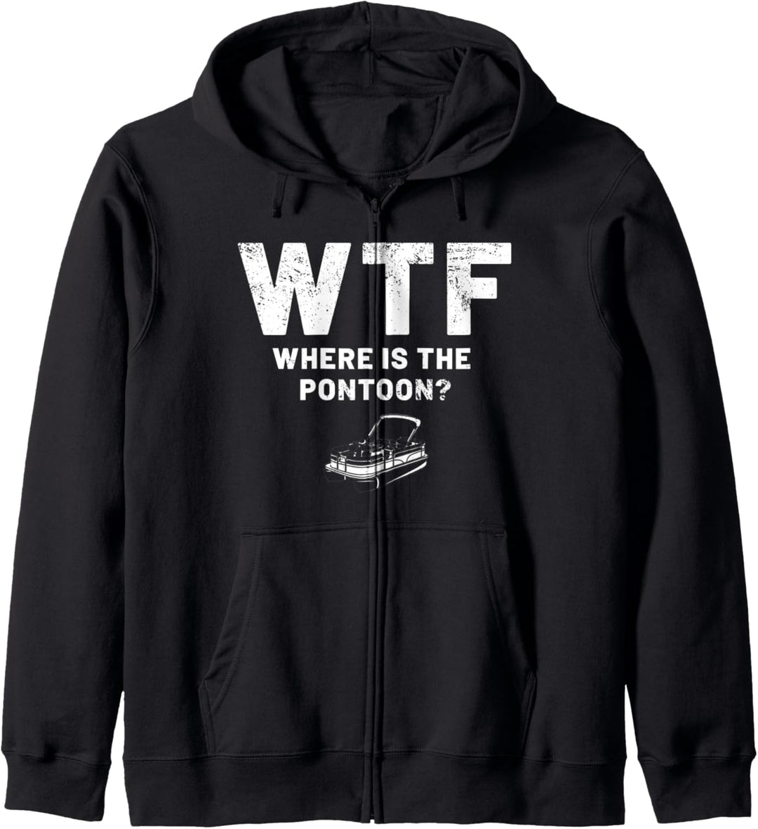 Pontoon Boote WTF Lustige Vintage Retro See Bootfahren Kapuzenjacke