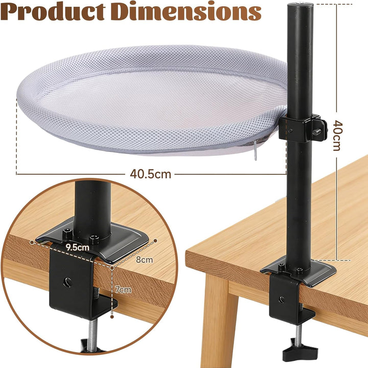 Katzenbett für Schreibtisch, Hängebett für Katzen 360 ° drehendes &amp; höhenverstellbar mit Hängeball,