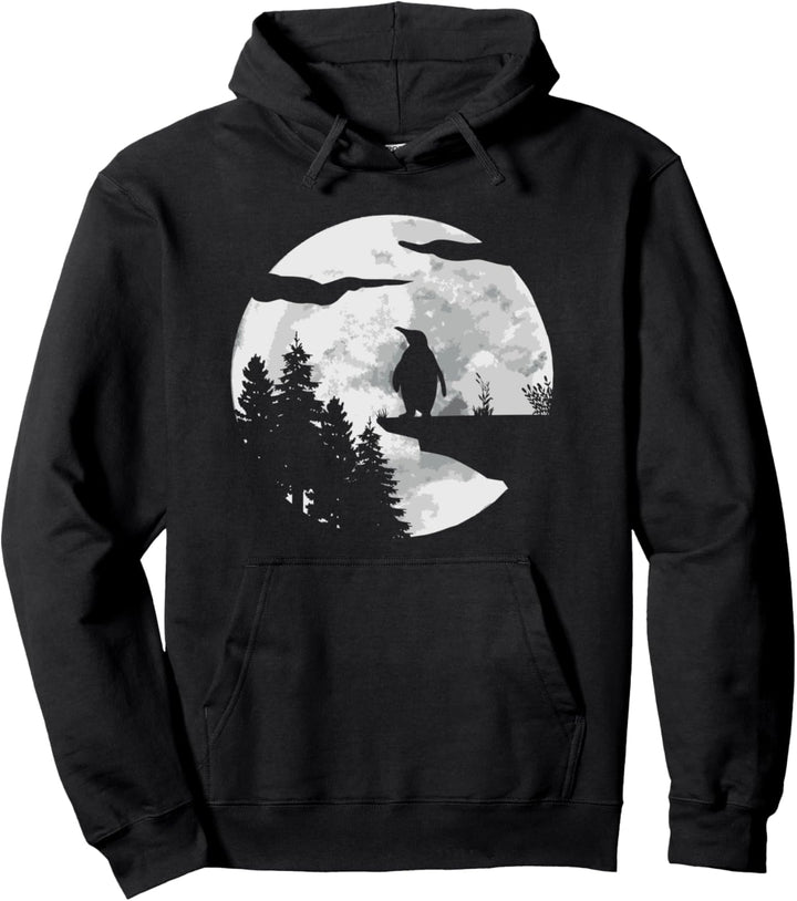 Pinguin Arktischer Vogel - Vollmond Pinguin Pullover Hoodie