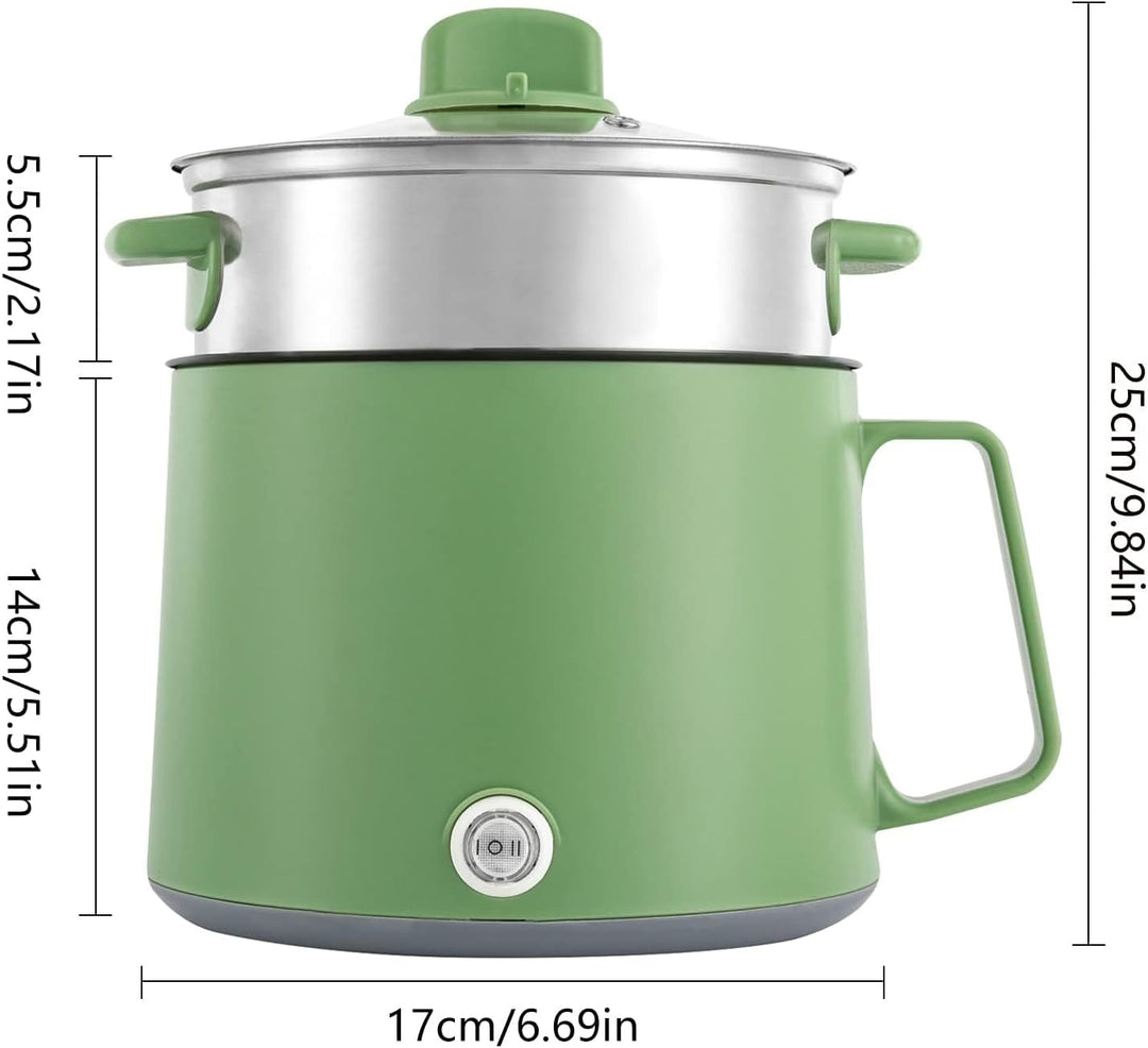 Elektrischer Hot Pot, Tragbare Kochtopf 1.7 Liter Kochtopf mit Glasdeckel Multifunktions Elektro Koc