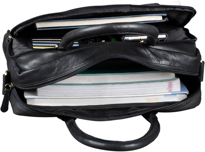 STILORD 'Adam' Vintage Laptoptasche 13,3 Zoll Leder für MacBook Air Pro Henkeltasche Umhängetasche g