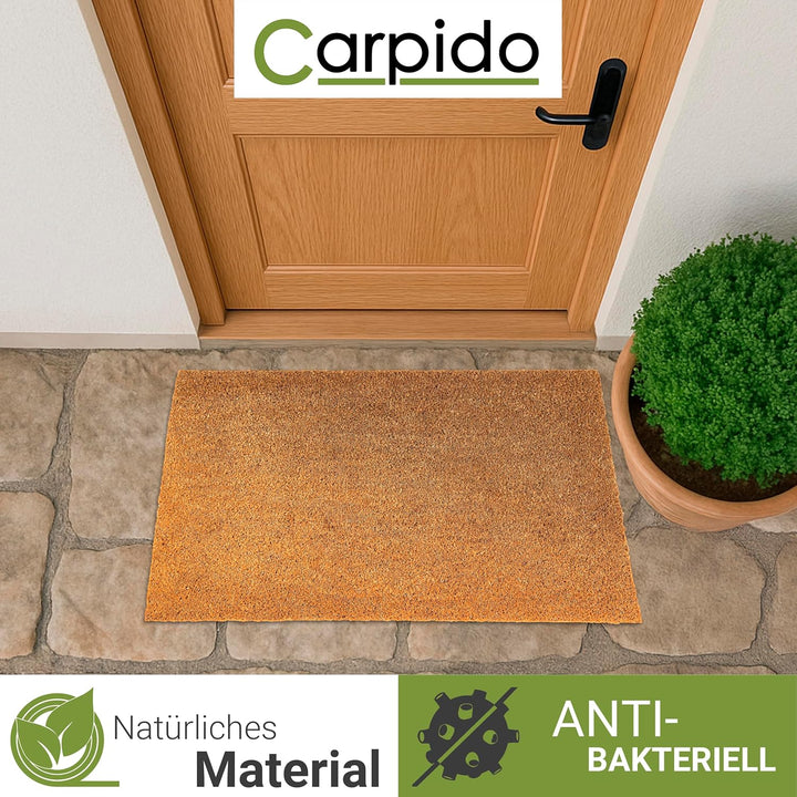Carpido rutschfeste Kokosmatte - 40 x 60 cm 30mm Natur - Schuhmatte für Innen und für den überdachte