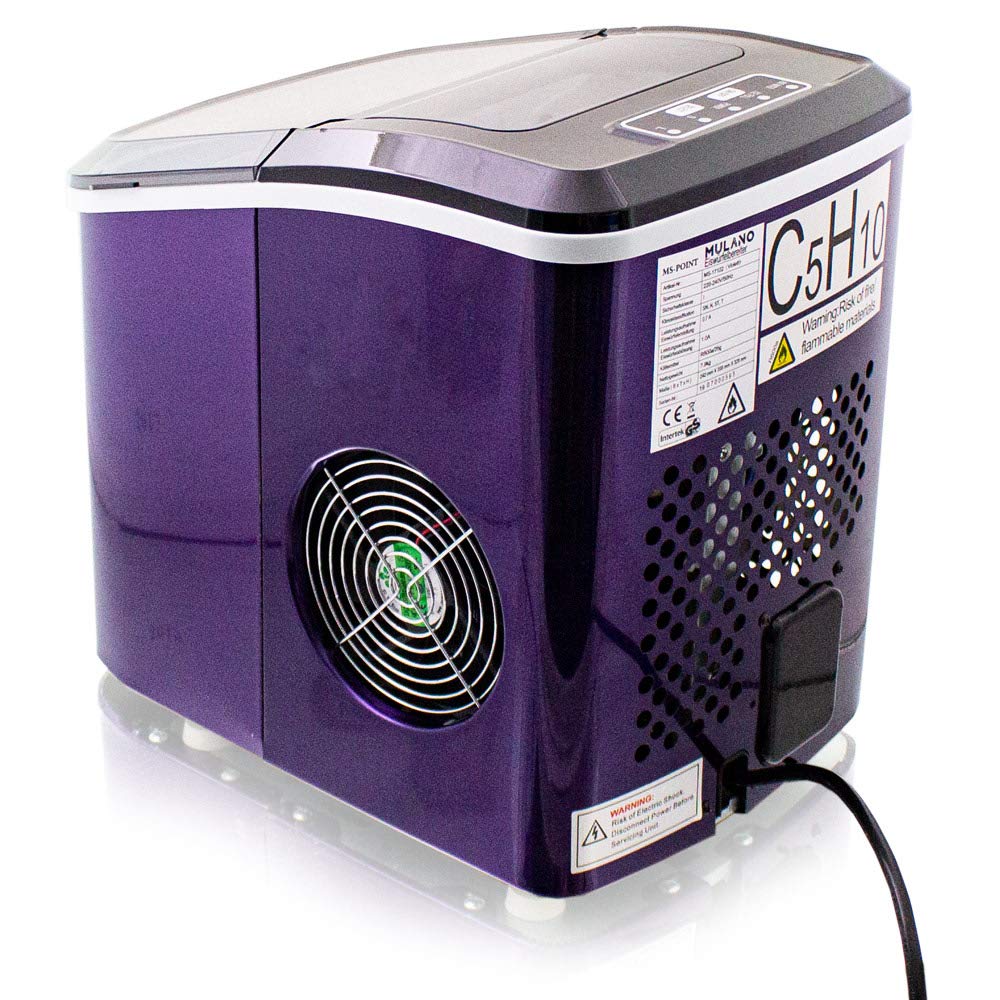 Eiswürfelmaschine Edelstahl Eiswürfelbereiter Eiswürfel Ice Maker Eis Maschine Icemaker (Violett)