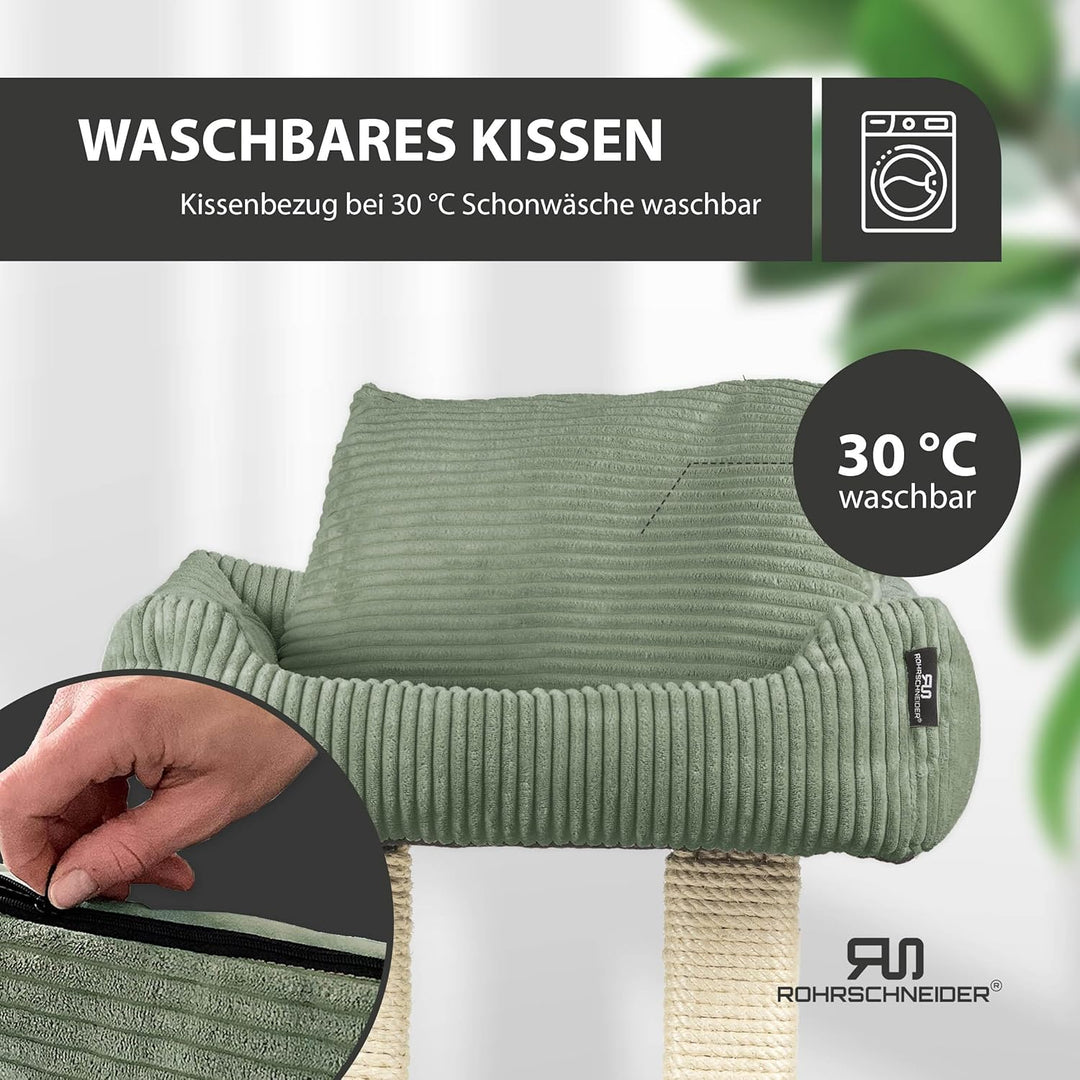 Rohrschneider moderner Kratzbaum Wolly | Made in Germany | Kleiner Katzenbaum mit 2 Breiten Kratzsäu