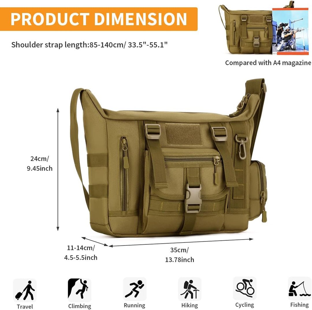 Huntvp Taktisch Schultertasche Militär Crossbody Bag Sling Tasche Wasserabweisend Umhängetasche Mess