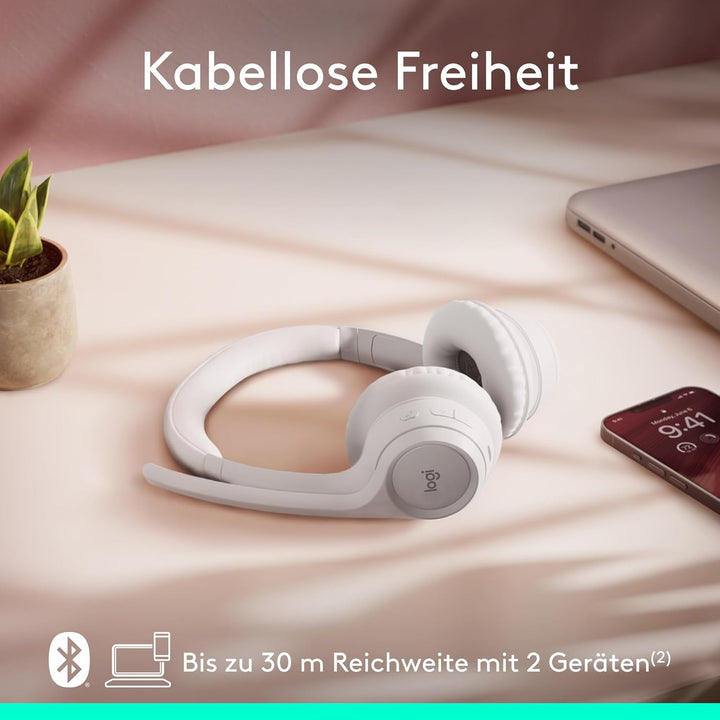 Logitech Zone 300 Wireless Bluetooth Headset mit Mikrofon inkl. Geräuschunterdrückung, kompatibel mi