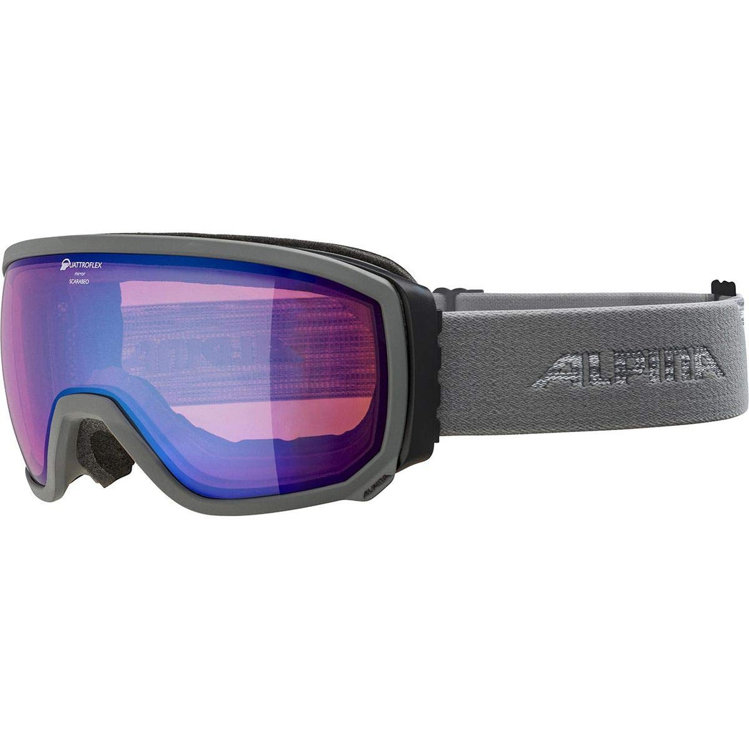 ALPINA SCARABEO Q - Verspiegelte, Kontrastverstärkende & Polarisierte OTG Skibrille Mit 100% UV-Schu