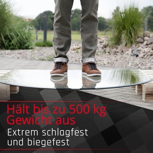 BIJON Funkenschutz-Platte mit Facettenschliff, Glasplatte Kaminofen, Kaminschutz mit ESG Sicherheits
