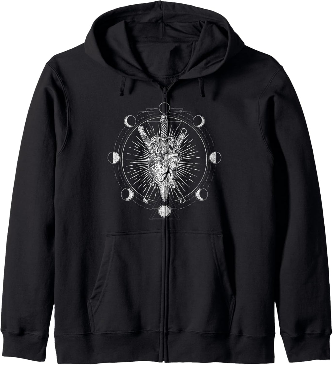 Mondphasen Herz Messer - Blackcraft Alchemy Tarot Geschenk Kapuzenjacke