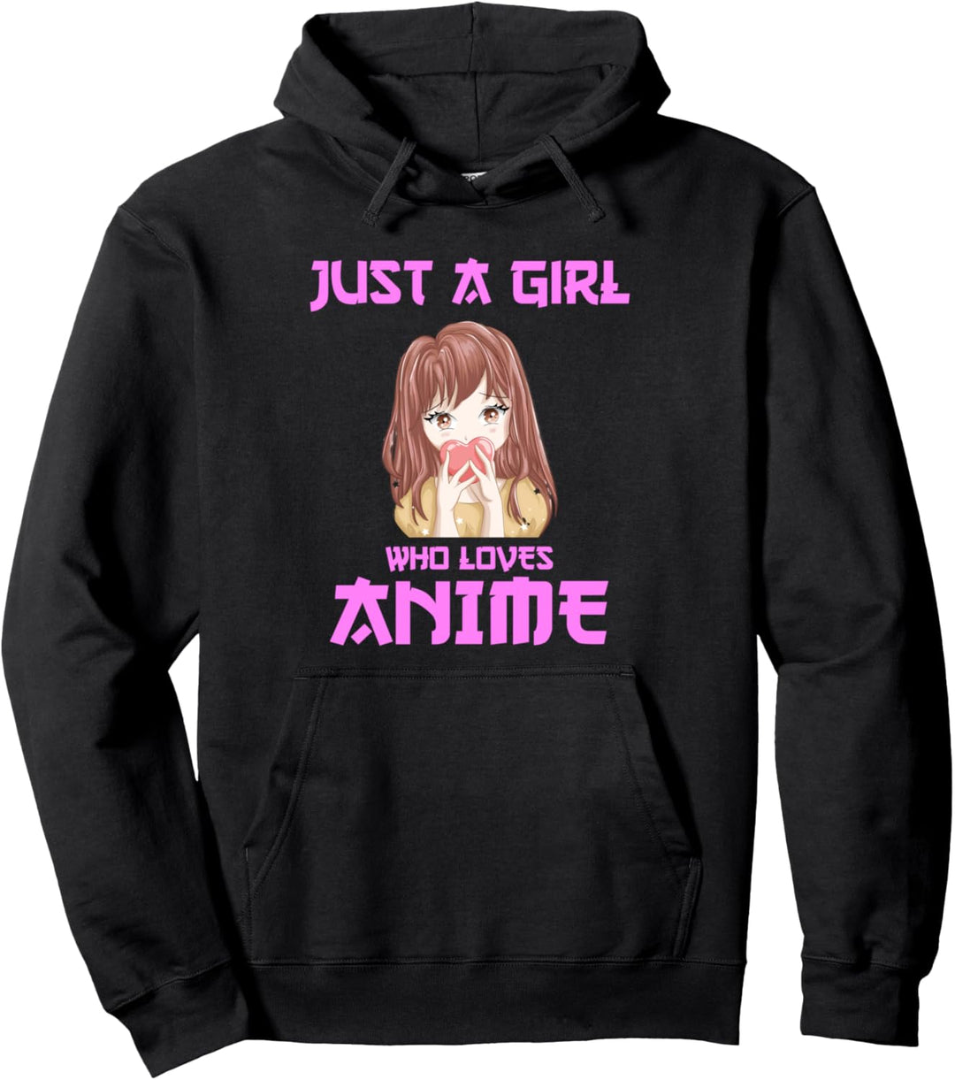 Nur ein Mädchen, das Anime Teen Girls Frauen liebt Pullover Hoodie
