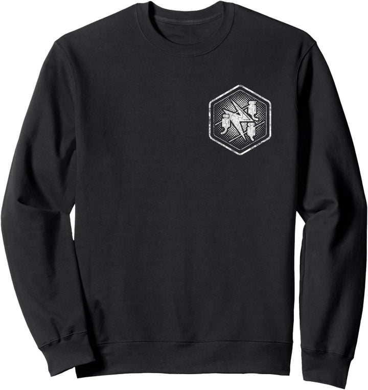 Elektriker Zunftzeichen - Sechseckiges Wappen auf Brust Sweatshirt