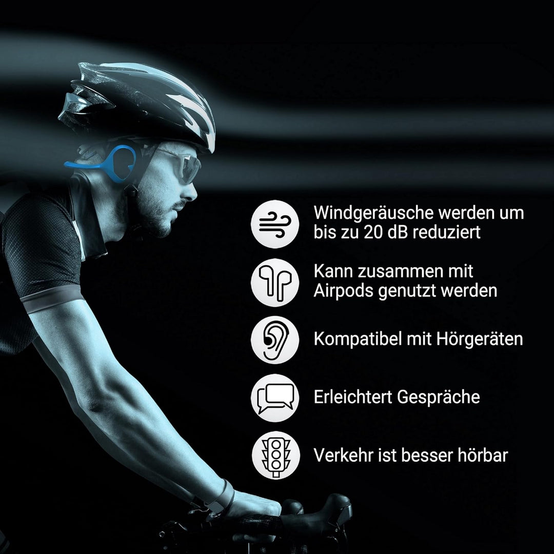 Windfree Windgeräuschreduzierung Windschutz Ohren Höhrgerät Farbe Blau, Blau