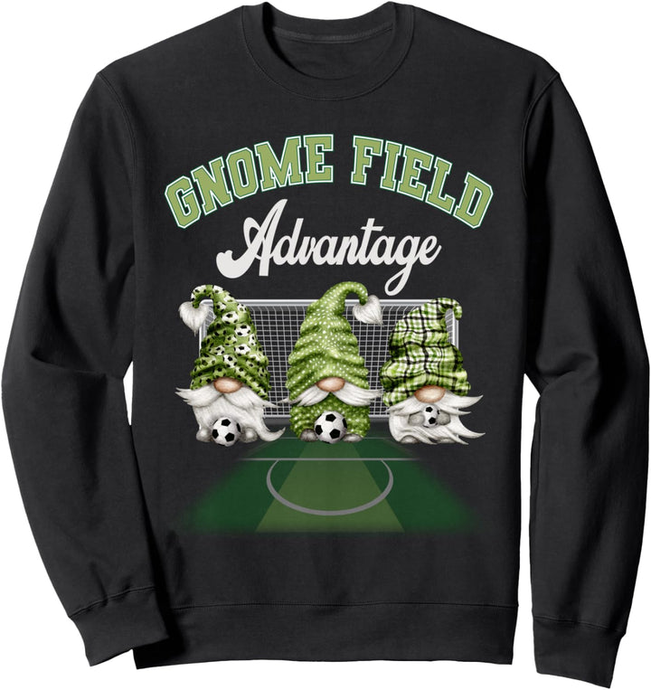 Grüner Gnom-Feld-Vorteil-Fussball-Gnome Sweatshirt